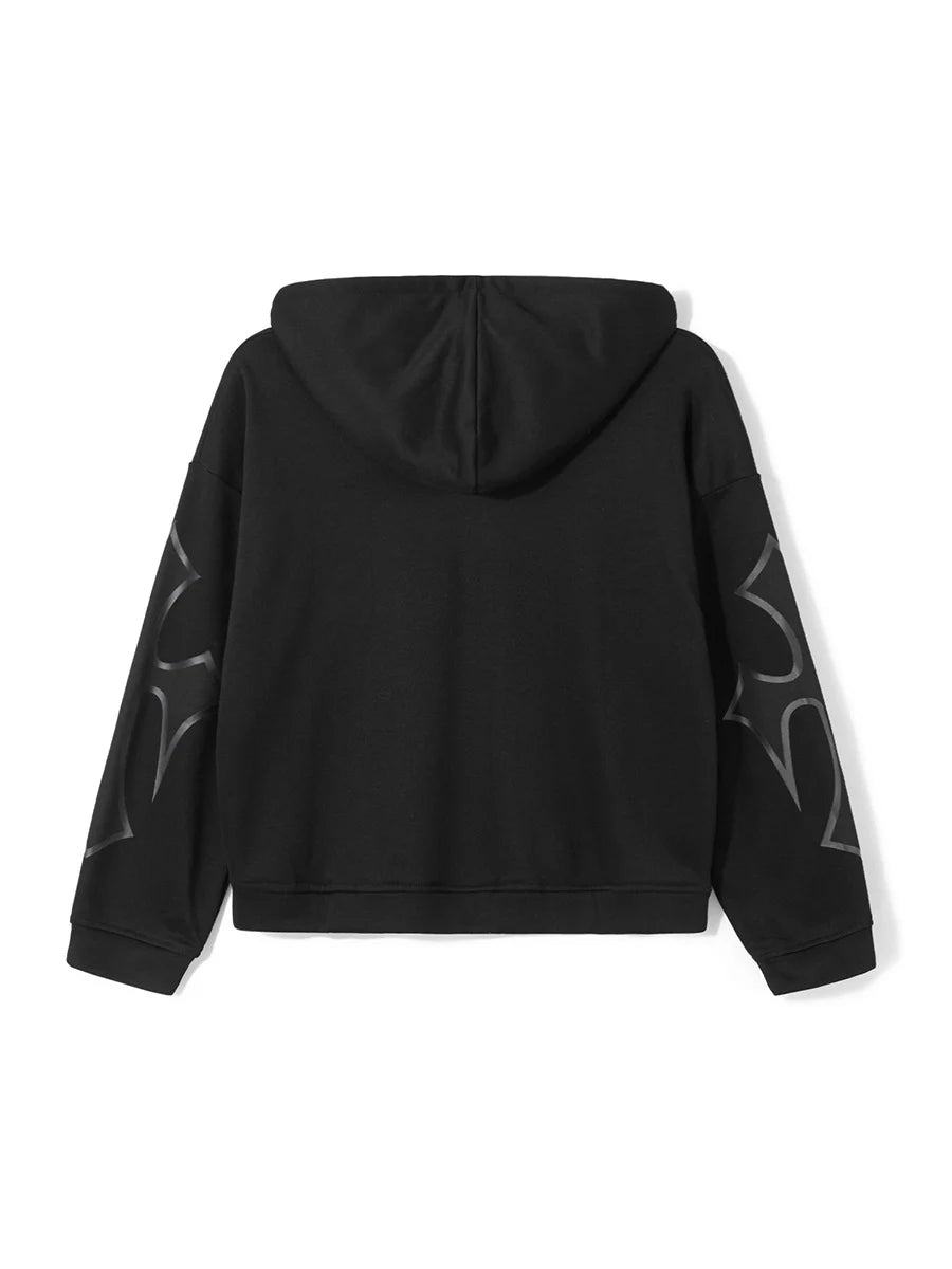 Women s Casual Fall Hood Sweatshirt Cross Letter Print Long Sleeve Loose Hoodies Streetwear