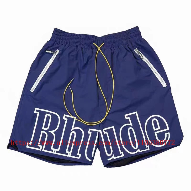 Mens Casual Knit Summer Beach Shorts With Elastic Waist Drawstring