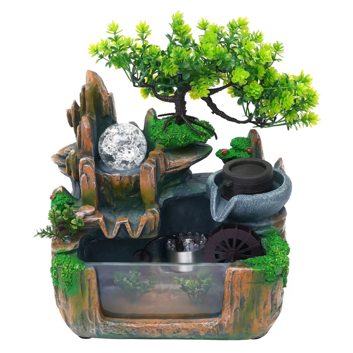 Bonsai Tree Rock Water Fountains Indoor Tabletop Waterfall
