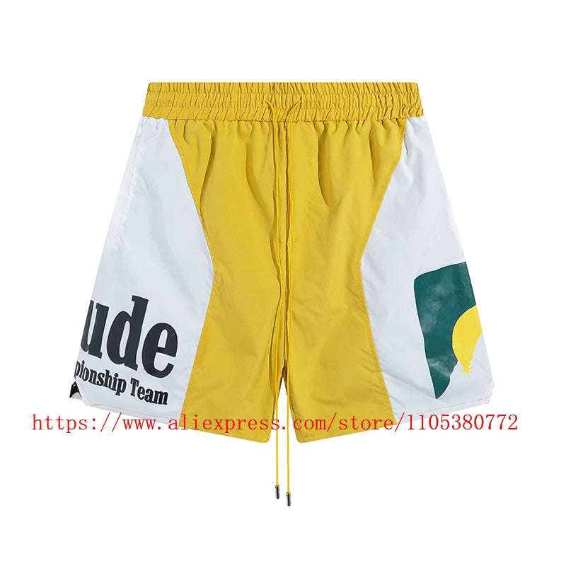 Mens Casual Knit Summer Beach Shorts With Elastic Waist Drawstring