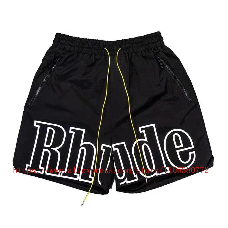 Mens Casual Knit Summer Beach Shorts With Elastic Waist Drawstring