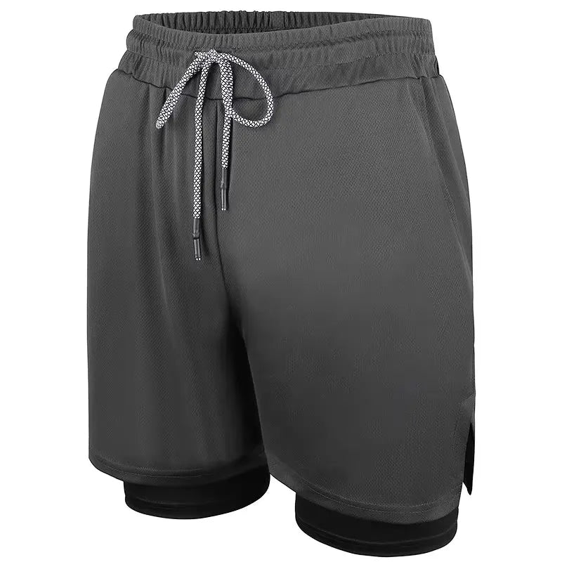 Mens 2 in 1 Running Shorts 5 Inch Quick Dry Athletic Shorts