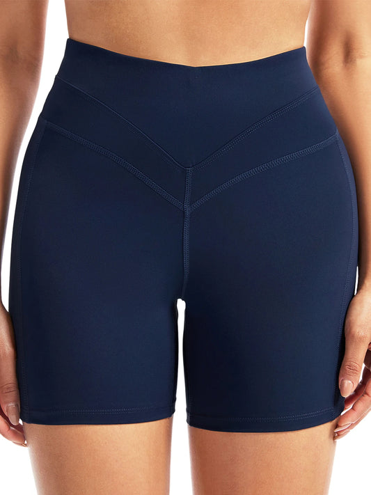 Women's Training and Running Yoga Clothes Hot Pants Intersection Sanding Bag Abdomen Hip Elastic Tight Fitness Shorts Pants