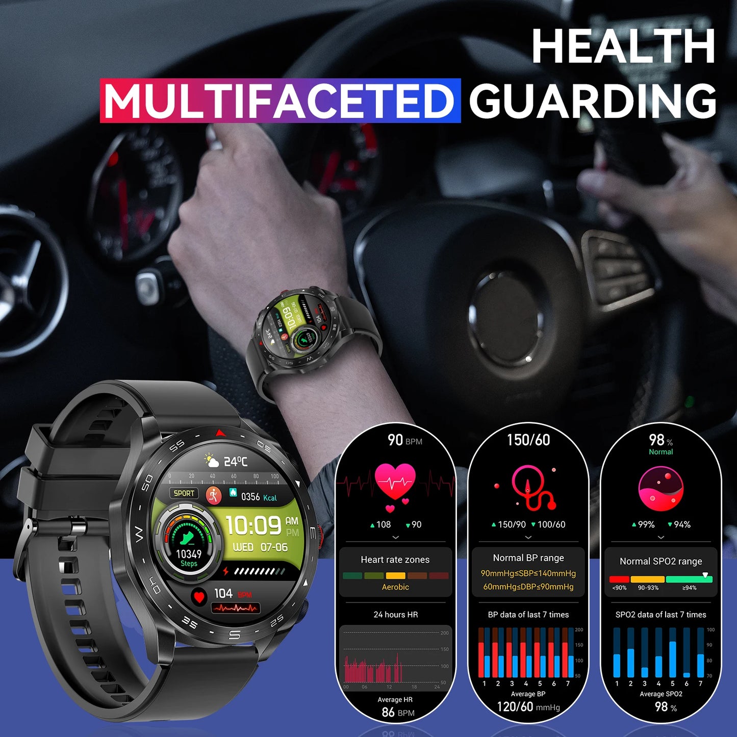 LaNikar New Smart Watches for Men with Earbuds Inside