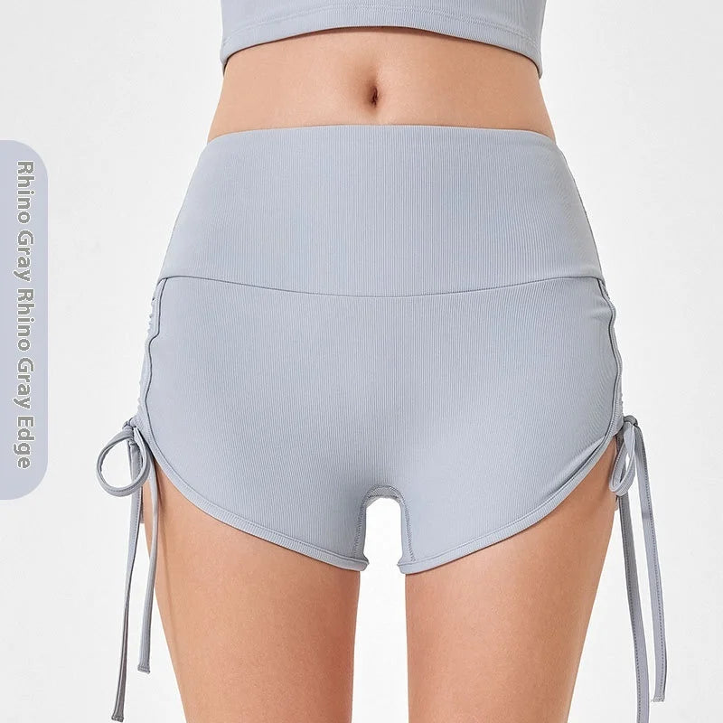 Women's Thin Drawstring Sports Yoga Shorts High Elastic Fitness