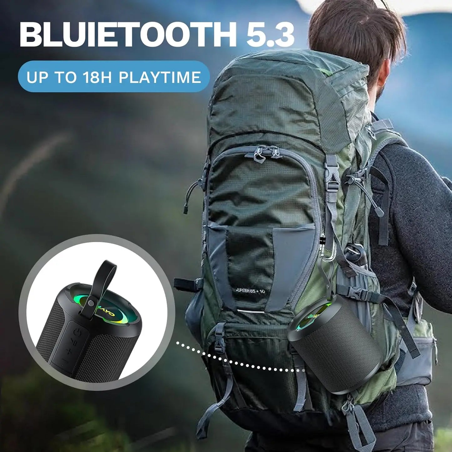 Ohayo X3 Portable Waterproof Bluetooth Speaker with Big Bass and 40W 360-Degree Sound,IP67 Waterproof Speaker,Support TF&AUX in