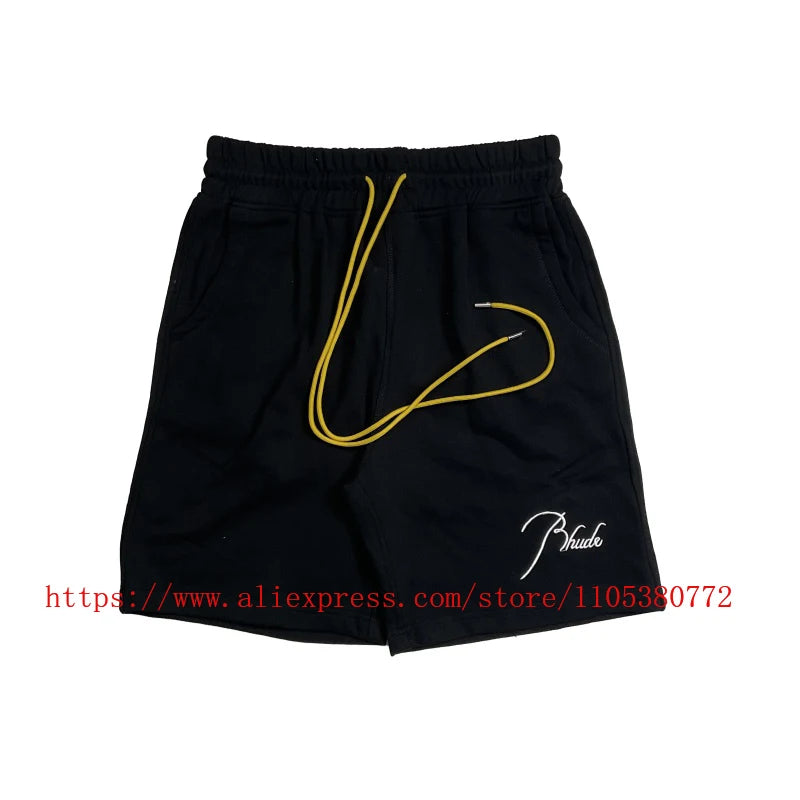 Mens Casual Knit Summer Beach Shorts With Elastic Waist Drawstring