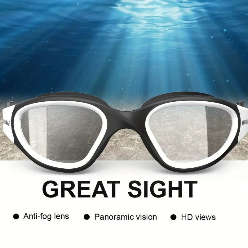 Professional Adult's Anti-fog UV Protection Lens For Men & Women, Swimming Goggles Waterproof Adjustable Silicone Swim Glasses