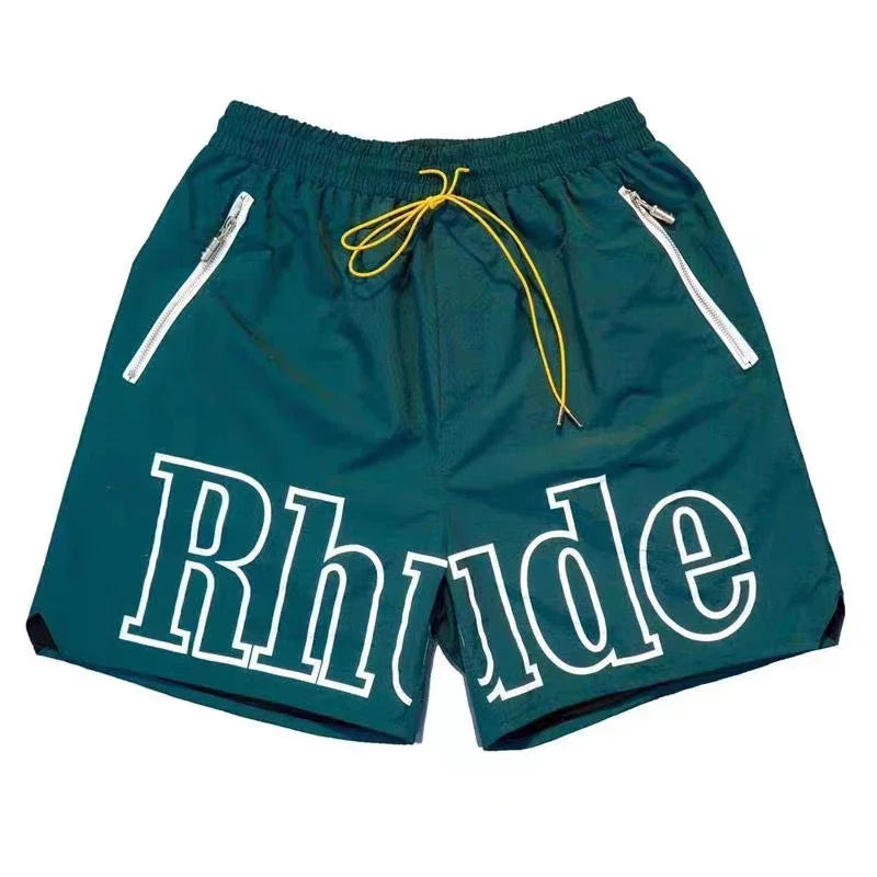 Mens Casual Knit Summer Beach Shorts With Elastic Waist Drawstring