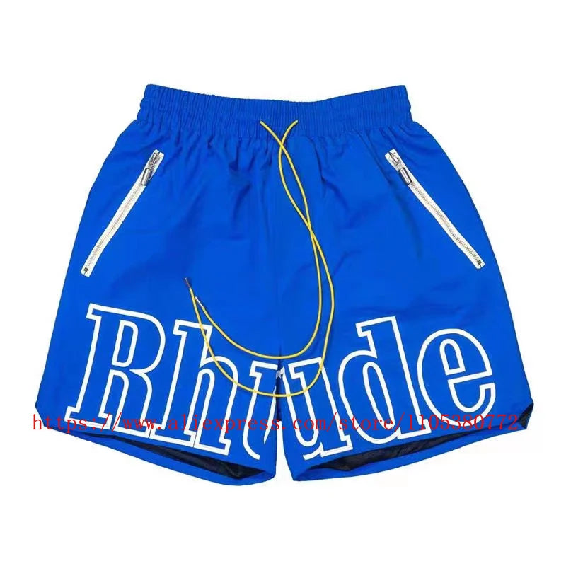 Mens Casual Knit Summer Beach Shorts With Elastic Waist Drawstring