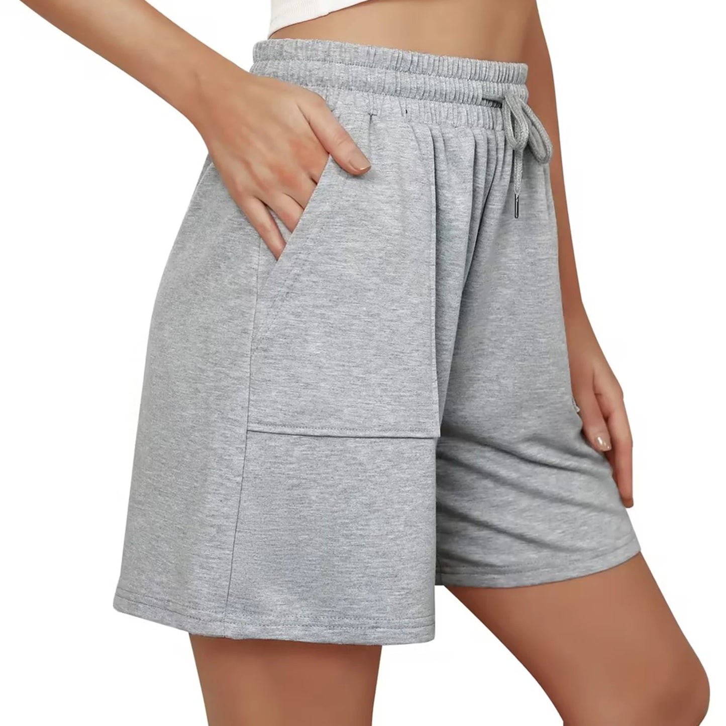 Womens High Waist Yoga Shorts Quick Dry Compression Workout Shorts with Pockets Breathable Running Gym Shorts