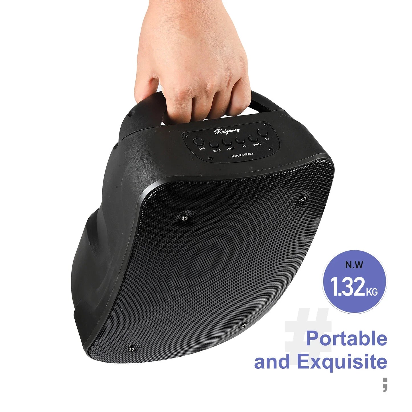 Portable 4'' Bluetooth Speaker AUX TF Card USB FM W/ LED Light For Xmas Party US