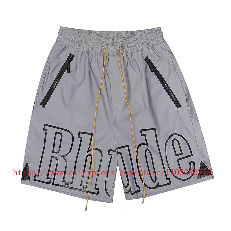 Mens Casual Knit Summer Beach Shorts With Elastic Waist Drawstring