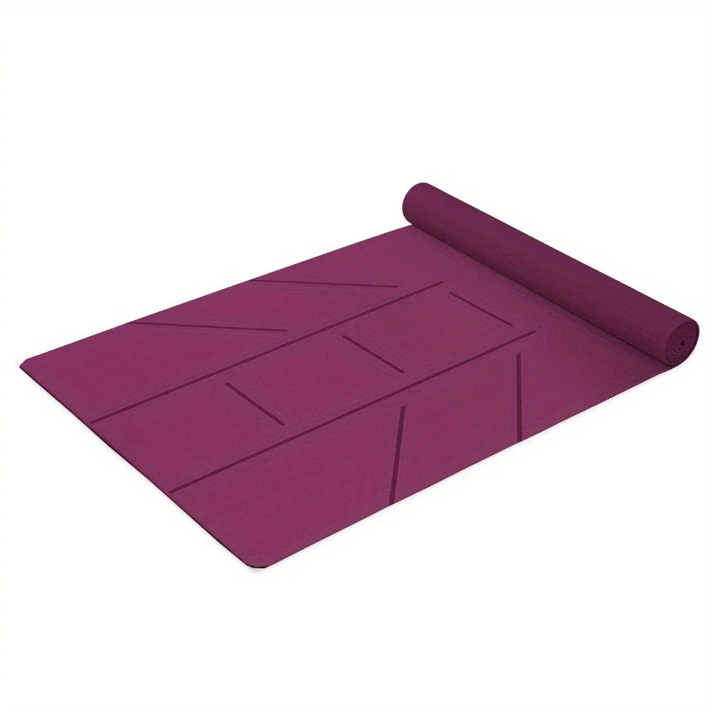 Super sticky yoga mat, fuchsia, 6mm thick, PVC, lightweight, durable and can be used in home or studio