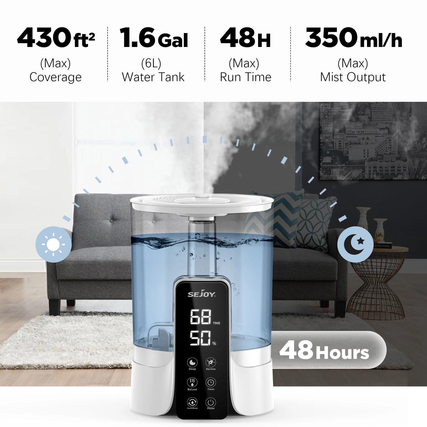 110-220V 6L Perfume Air Humidifier Home with LED Display
