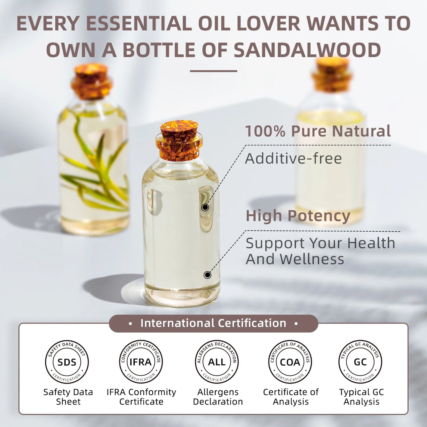 HIQILI 100ML Sandalwood Essential Oils for Aromatherapy