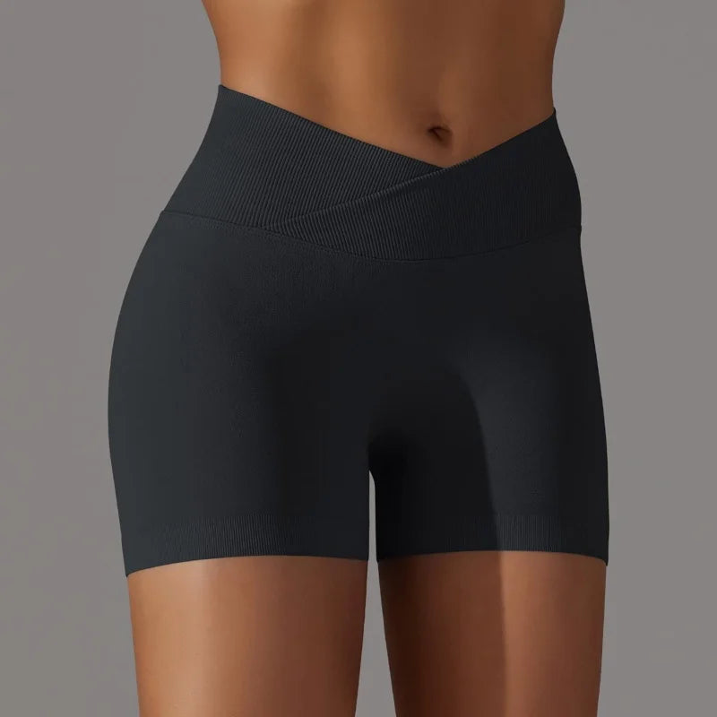 3 Pieces Women Solid Peach Hip Sports Pants High Waist Shorts