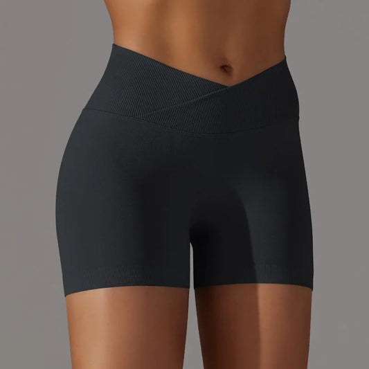 3 Pieces Women Solid Peach Hip Sports Pants High Waist Shorts