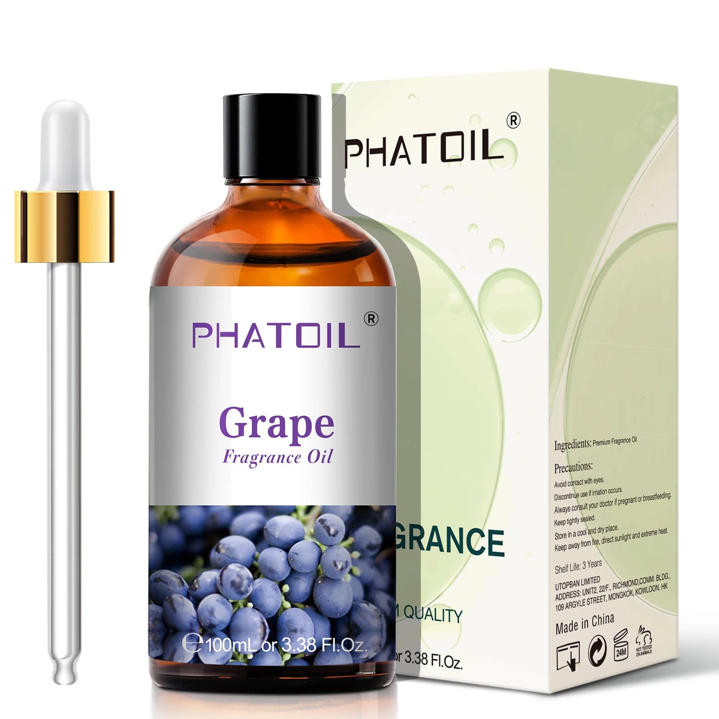 PHATOIL 100ML Coconut Peach Blueberry Mango Fragrance Oil Apple Banana Grape Lemon Aroma Oil for Oil Diffuser Soap Candle Making