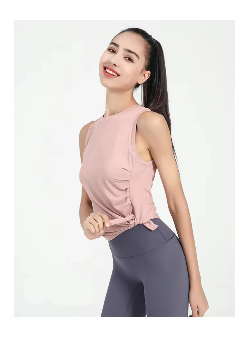 Slit Women's Sports Vest High Stretchy Yoga Pilates Cropped Vest Top for Fitness  Workout BreathableTank Top Female Sportswear