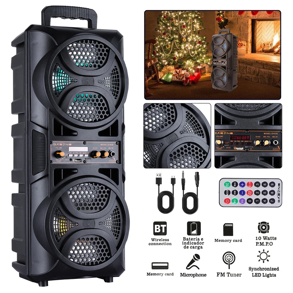 3000W Portable Bluetooth Speaker Subwoofer Heavy Bass Sound System Party DJ Karaoke Rechargeable Loud Speaker