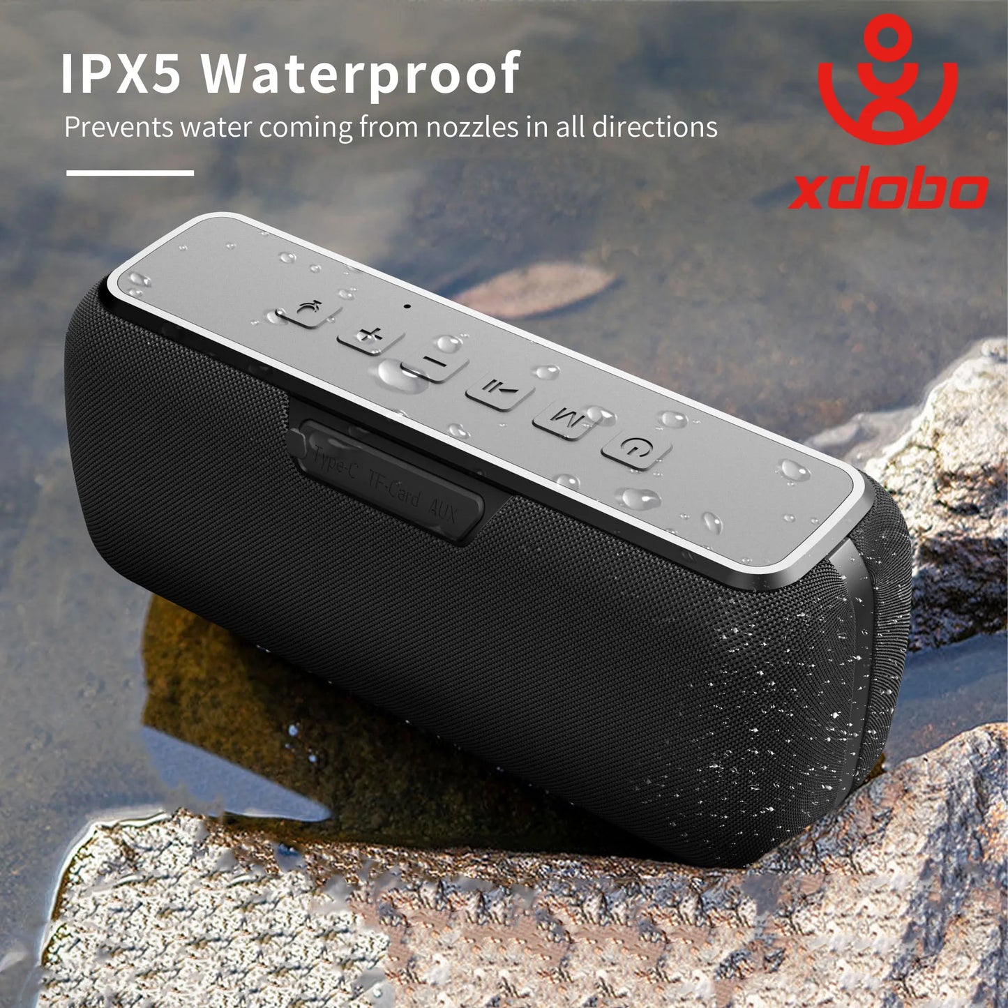 XDOBO X8 Portable 60W Bluetooth Speakers 6600mAh Wireless Bass Subwoofer Sound Box IPX5 Waterproof TWS Boombox