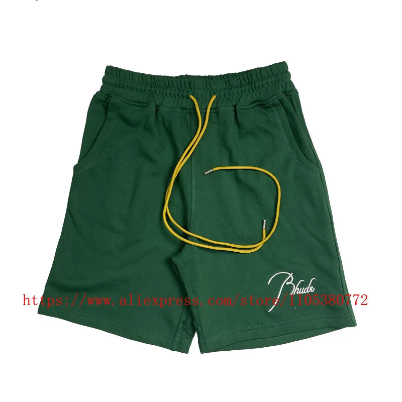 Mens Casual Knit Summer Beach Shorts With Elastic Waist Drawstring
