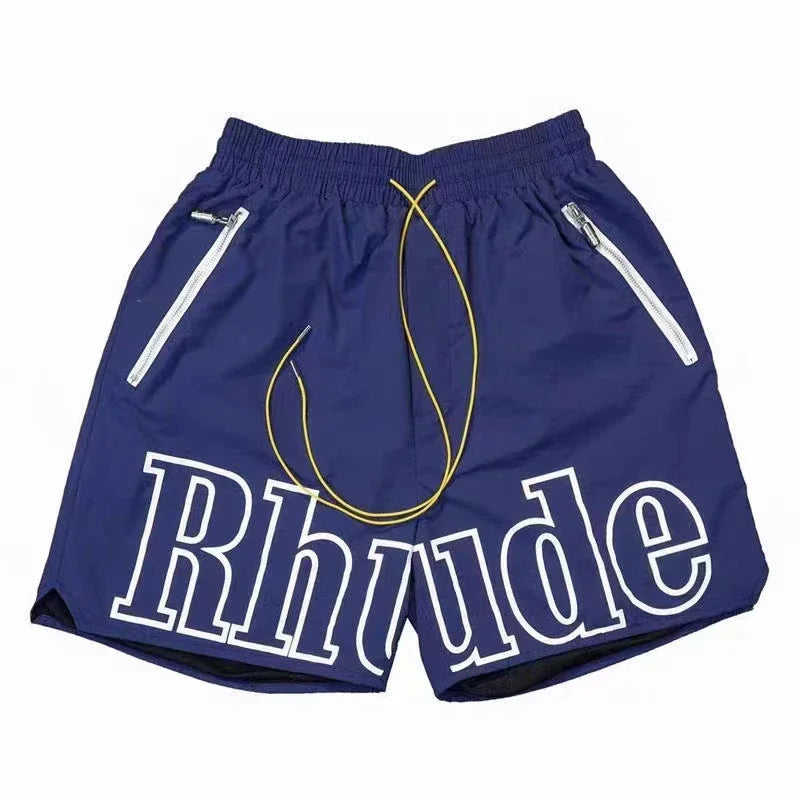 Mens Casual Knit Summer Beach Shorts With Elastic Waist Drawstring