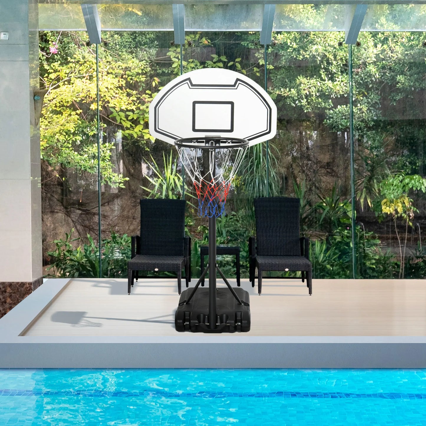 Outdoor Basketball Hoop System Adjustable Pool Water Sport Game Play
