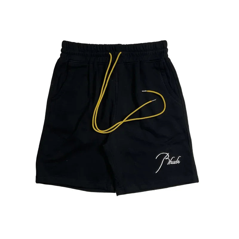 Mens Casual Knit Summer Beach Shorts With Elastic Waist Drawstring