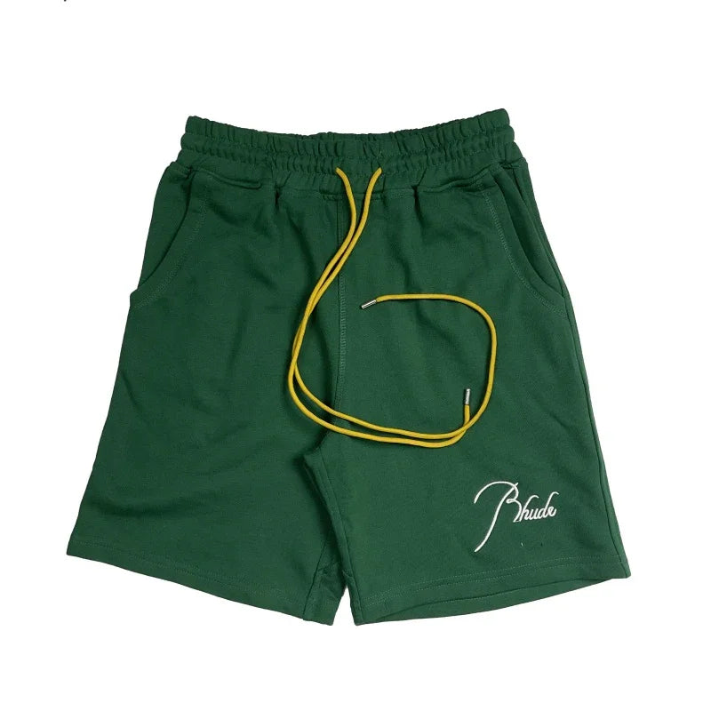 Mens Casual Knit Summer Beach Shorts With Elastic Waist Drawstring
