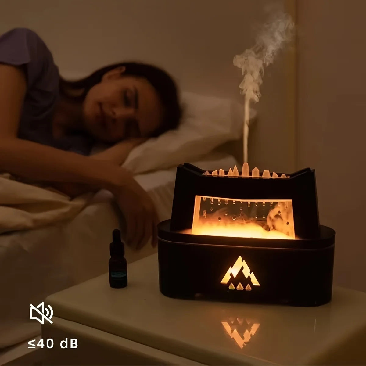 10.14oz Aroma Diffuser Cloud Rain Humidifier Essential Oil Diffuser Water Drop Sounds Flame/Blue Light Raindrop Humidifier For H
