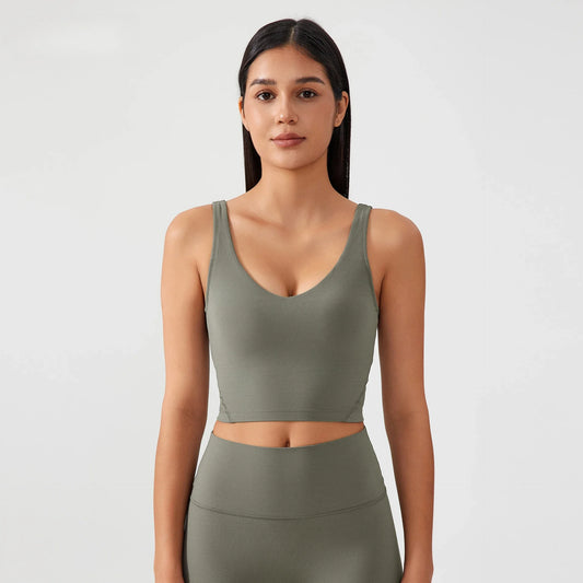 Sports Bra for Women Yoga Top Fixed Chest Pad Gym Vest Shock-proof Workout Tops Yoga Clothes U-shaped Back Fitness Crop Top