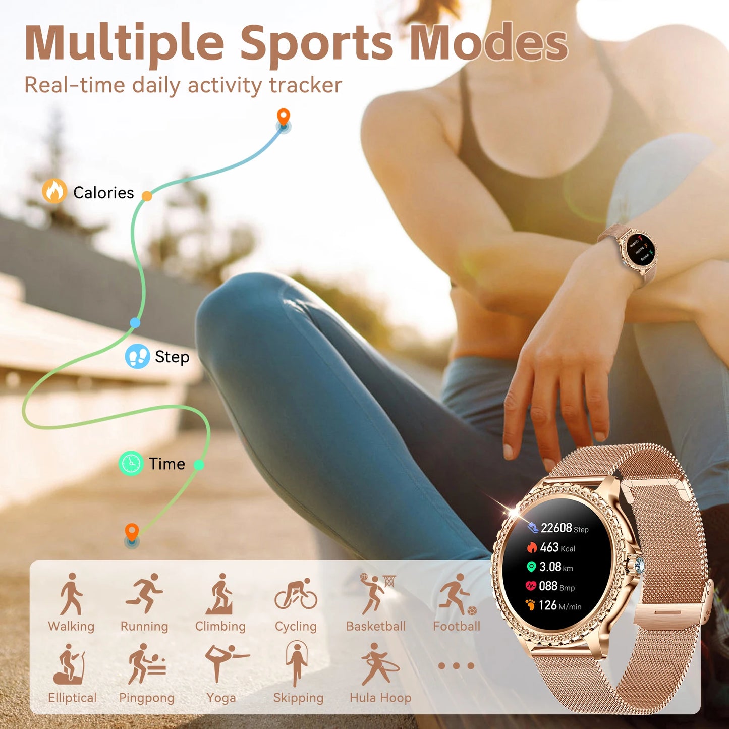 LaNikar 2024 New I58 Smart Watch Women HD Screen Fashion Sports