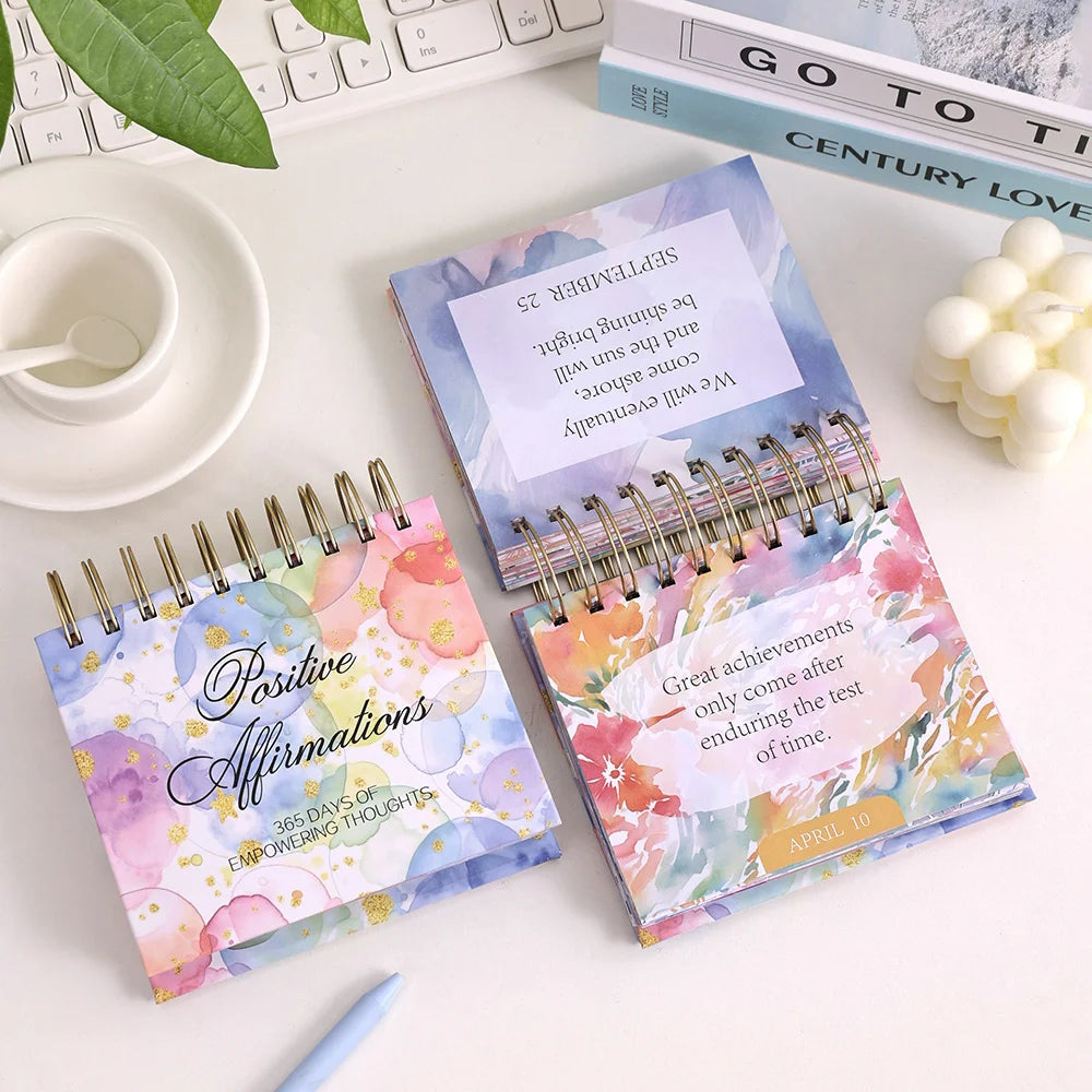 365 Days Colorful Positive Affirmations Desk Calendar 2025