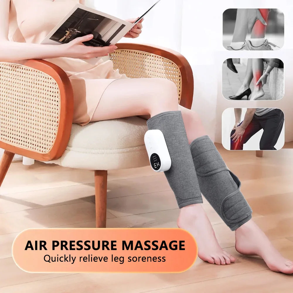 Smart Heating Leg Massage Machine Air Compression USB Rechargeable Wireless Leg Massager