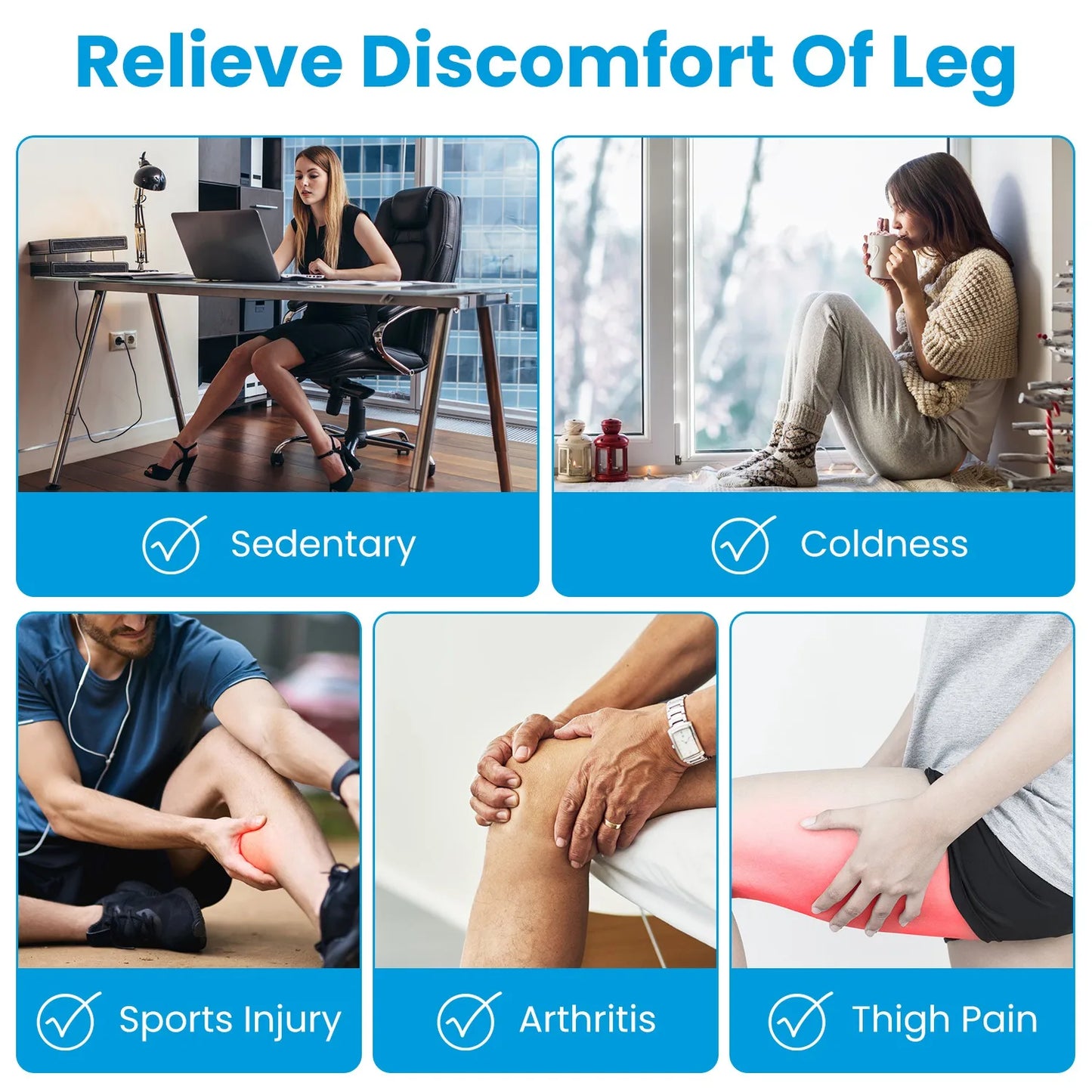 Smart Leg Massager Airbag Kneading Vibration Calf Massage Device