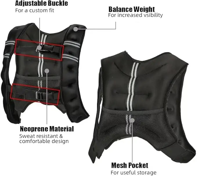 Adjustable Weighted Vest For Men And Women 30Lb Jogging Cardio Training