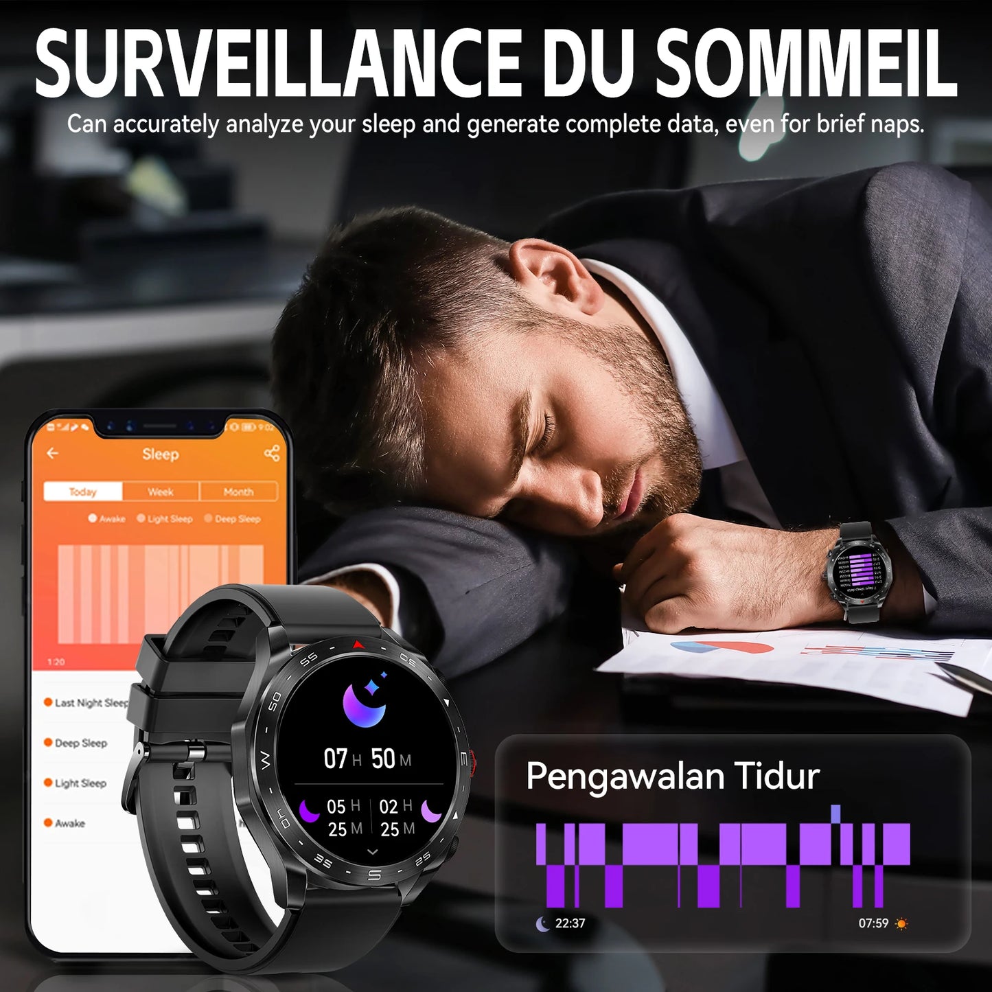 LaNikar New Smart Watches for Men with Earbuds Inside
