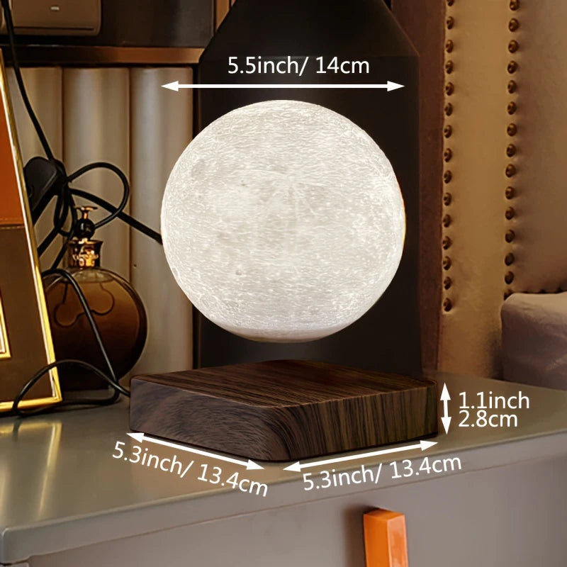 Levitating Moon Table Lamp, Magnetic Floating Night Light