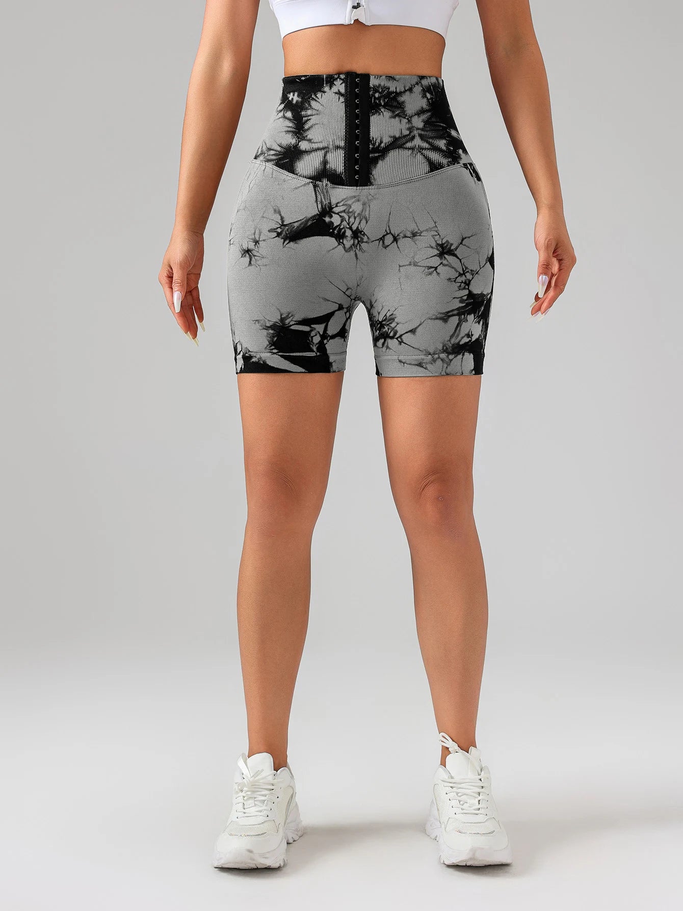 Us Local Women's High Waist Butt Lift Tie Dye Summer Yoga Shorts