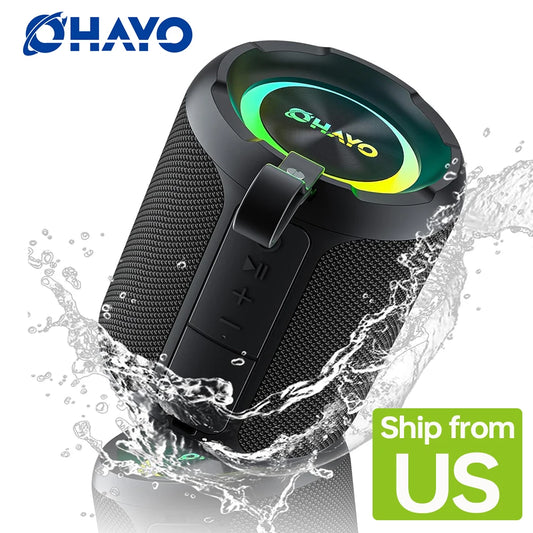 Ohayo X3 Portable Waterproof Bluetooth Speaker with Big Bass and 40W 360-Degree Sound,IP67 Waterproof Speaker,Support TF&AUX in