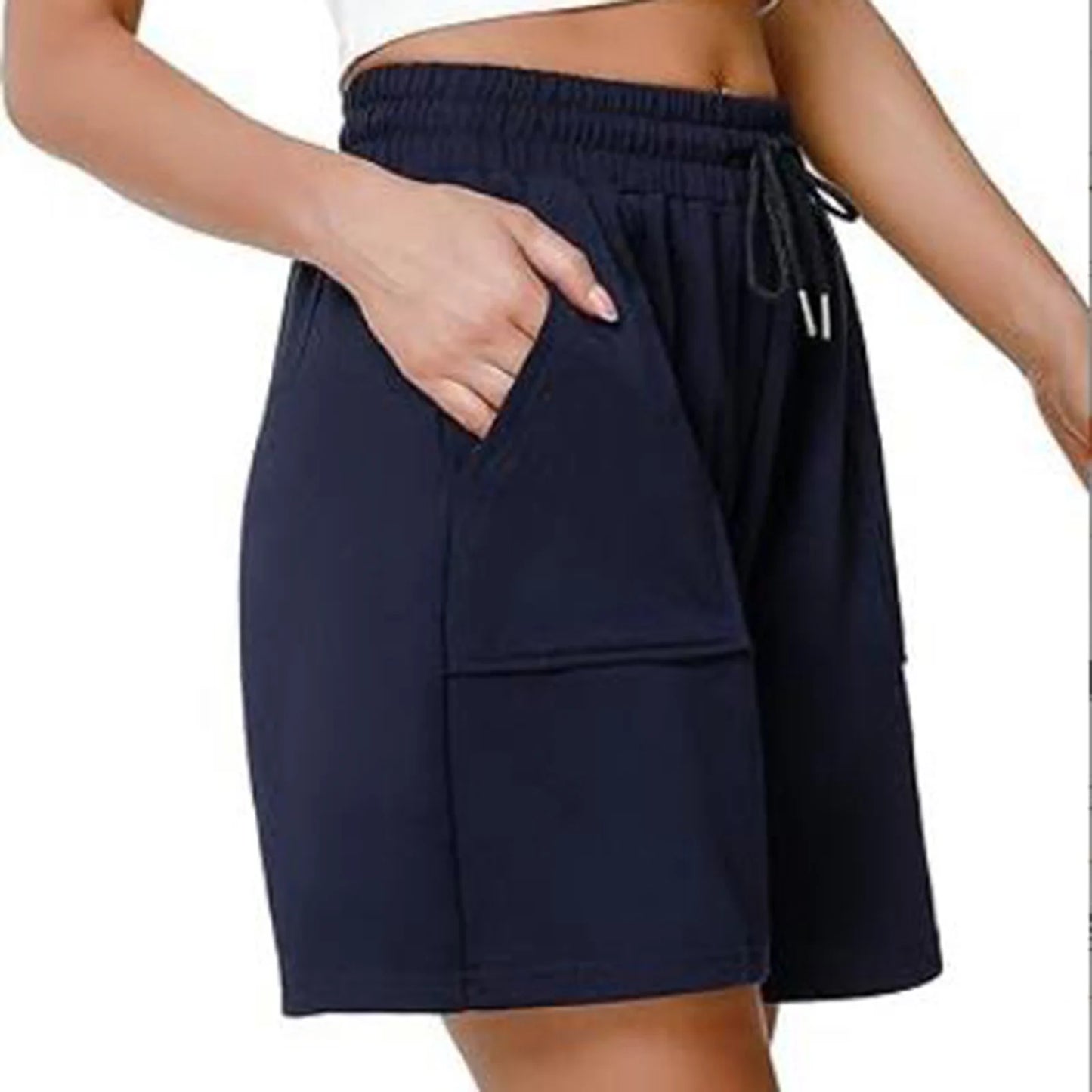 Womens High Waist Yoga Shorts Quick Dry Compression Workout Shorts with Pockets Breathable Running Gym Shorts