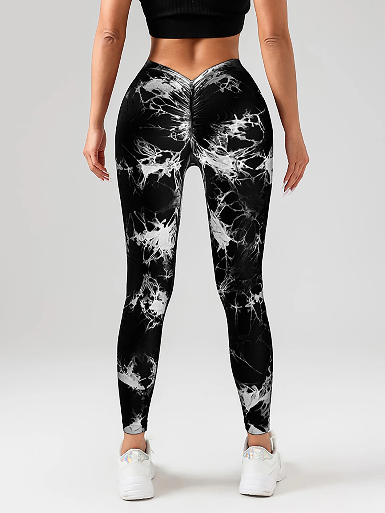 US Local Women’s Spandex Tie Dye Scrunch Butt Lifting Leggings