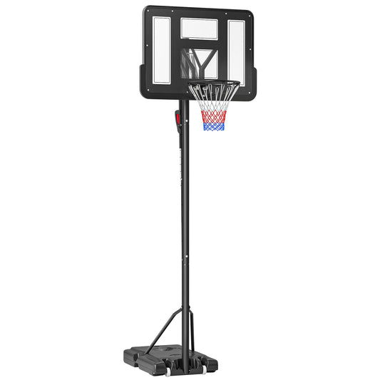 Soozier 7.7-10ft Portable Basketball Hoop with 43'' Shatterproof Backboard