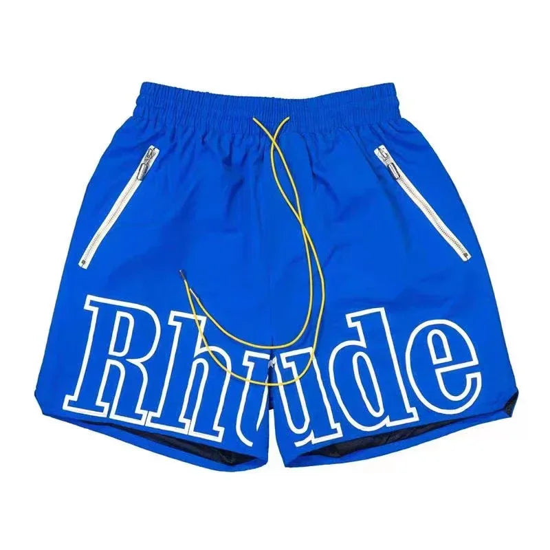 Mens Casual Knit Summer Beach Shorts With Elastic Waist Drawstring