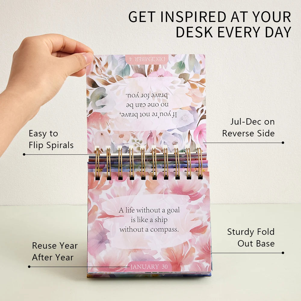 365 Days Colorful Positive Affirmations Desk Calendar 2025