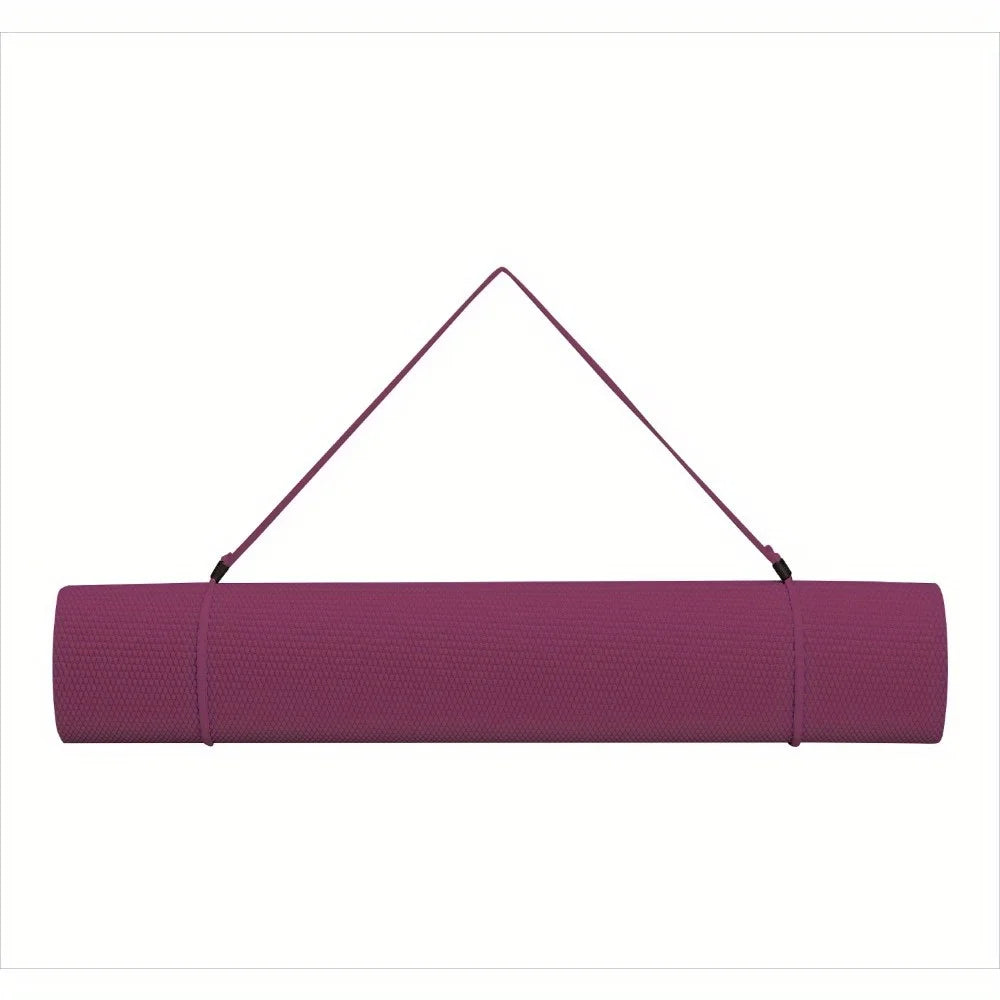 Super sticky yoga mat, fuchsia, 6mm thick, PVC, lightweight, durable and can be used in home or studio