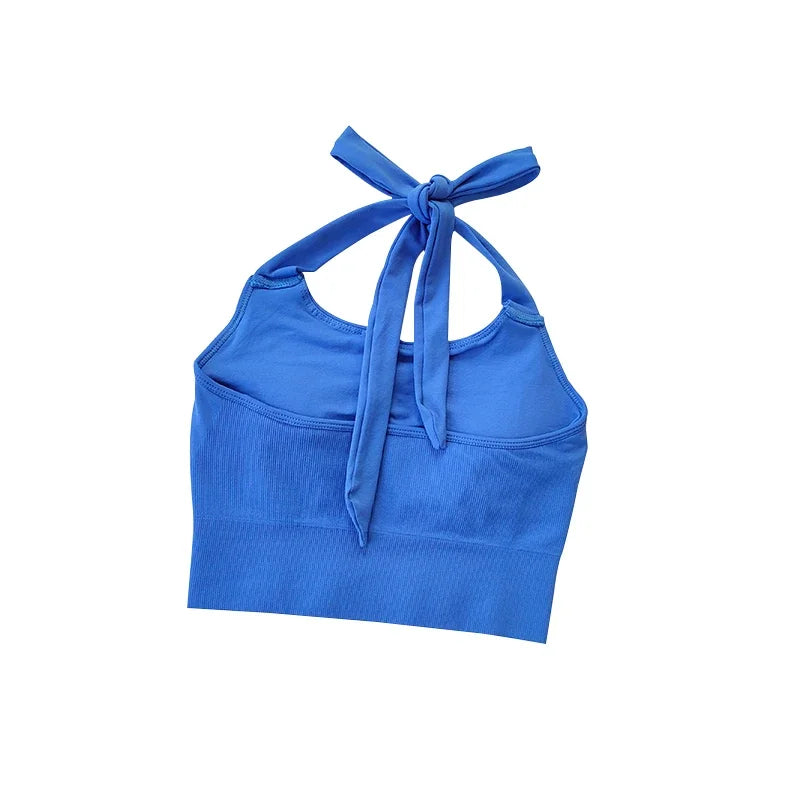 Summer Sexy Neck Hanging Strapless Sports Bra Women's Fashion Quick Drying Yoga Bra Under Wear Clothing Crop Top