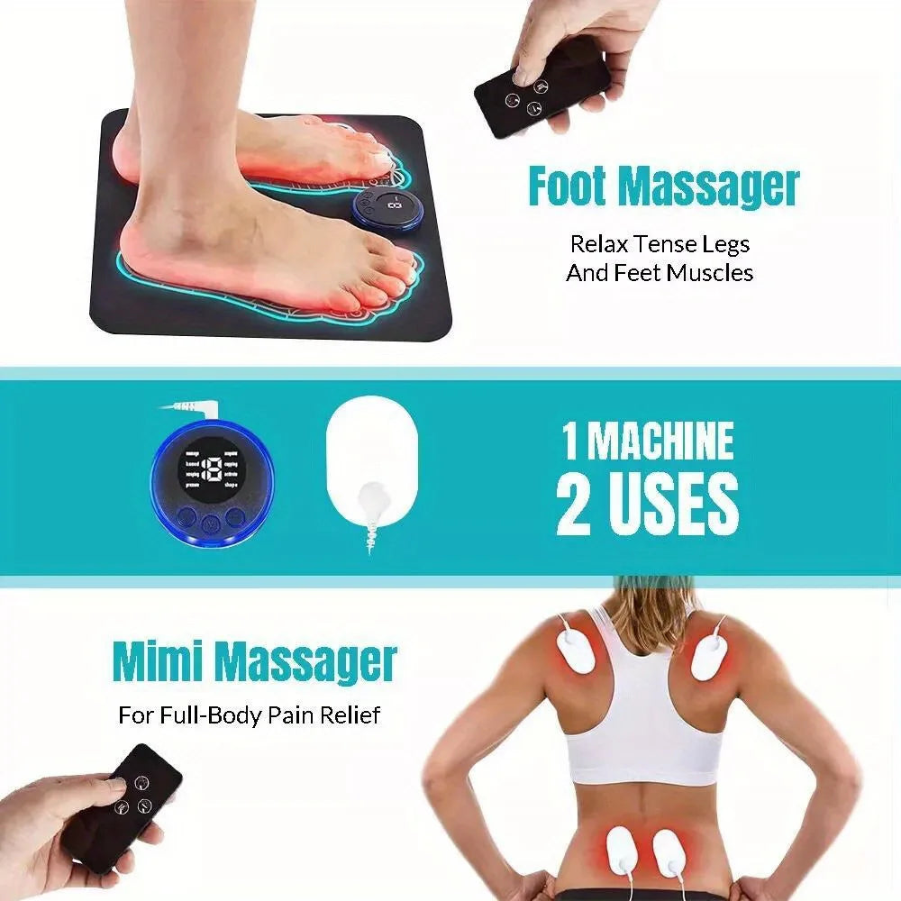 Get Relief With Electric EMS Foot and Leg Massager for Deep Reshaping and Pain Relaxation